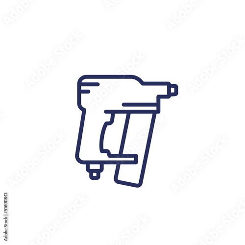 nailer, pneumatic nail gun line icon