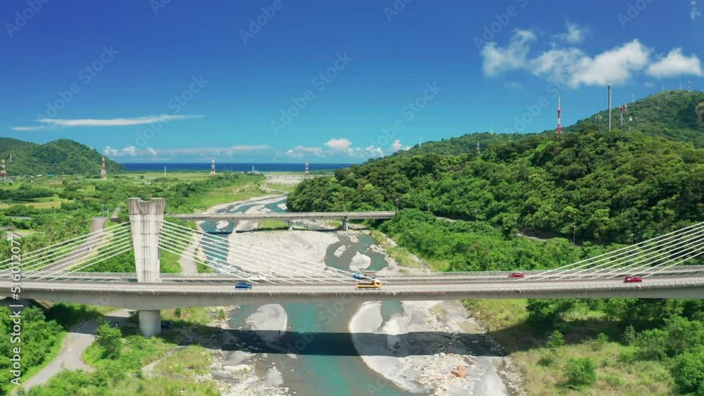 Aerial view of Nanao-Beixi bridge Suhua Highway , Taiwan. Aerial view of Nanao-Beixi bridge Suhua Highway , Taiwan.
