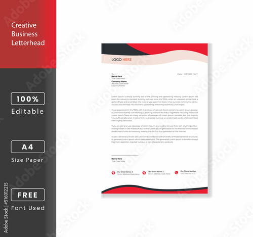 Professional Business Letterhead Design Template