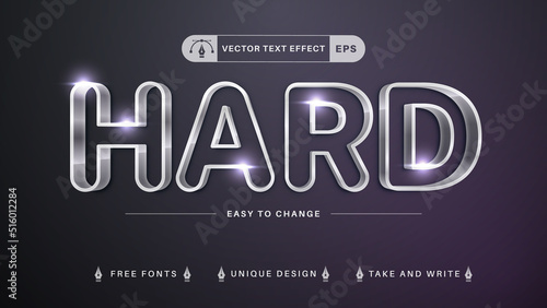 Hard Steel - Editable Text Effect, Font Style