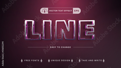 Line Glow - Editable Text Effect, Font Style