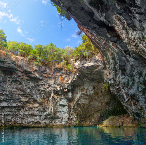 Melissani lake on Kefalonia island