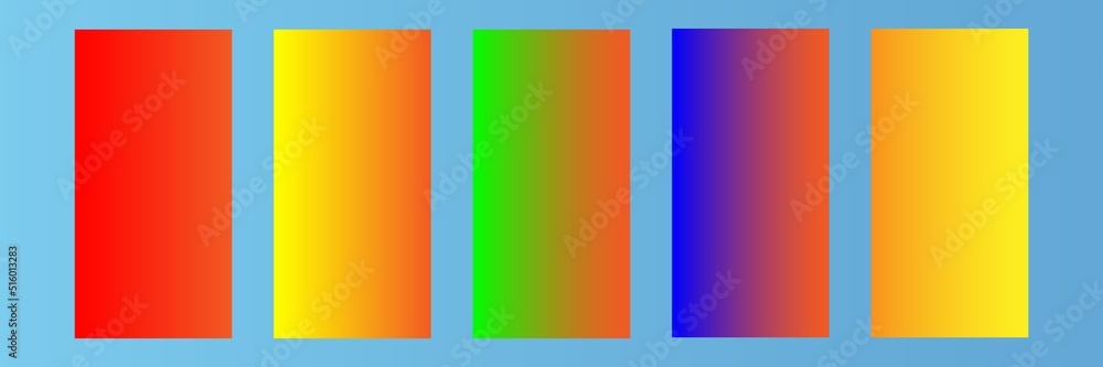 Collection of colorful smooth gradient background for graphic design.