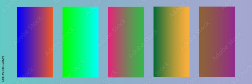 Collection of colorful smooth gradient background for graphic design.