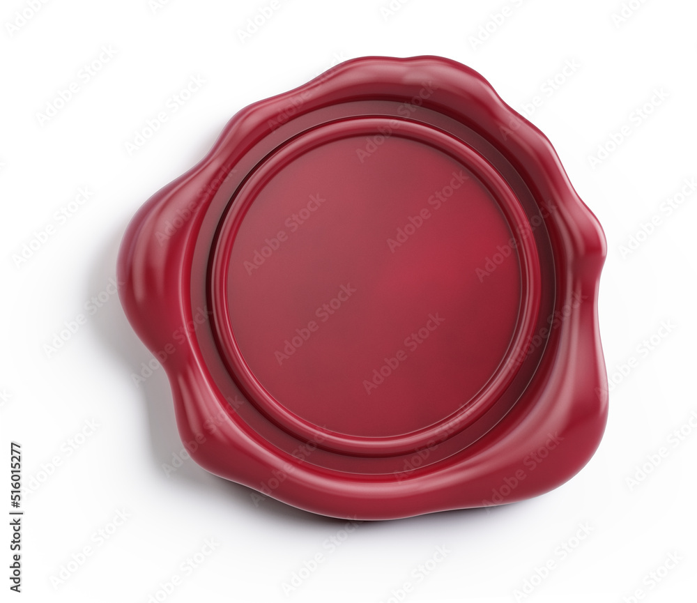 Wax Seal stamp isolated on white. Wax seal concept. 3d rendering Wax Seal stamp isolated on white. Wax seal concept. 3d rendering