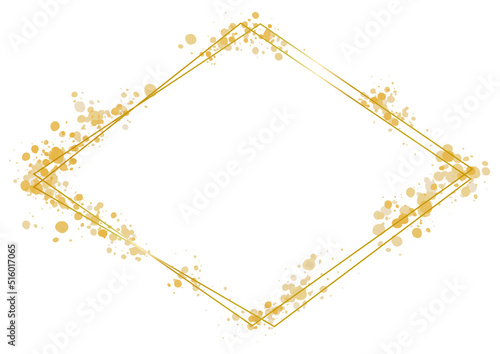 光を散りばめたラグジュアリーなメタリックフレーム　ゴールド　菱形