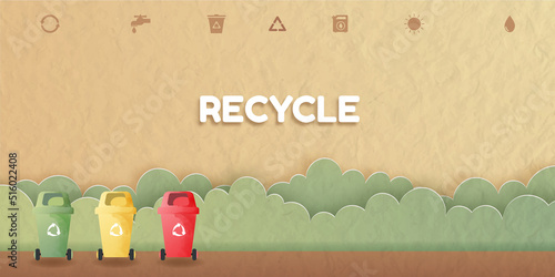 Recycle concept, Project of saving the planet and energy concept, flat-style vector illustration.