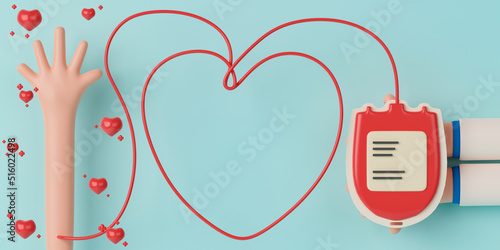 Obraz na plátne 3d rendering concept blood donation illustration