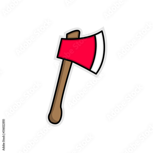 Illustration vector graphic of red axe cartoon.