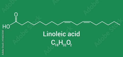 chemical structure of linoleic acid (C18H32O2)