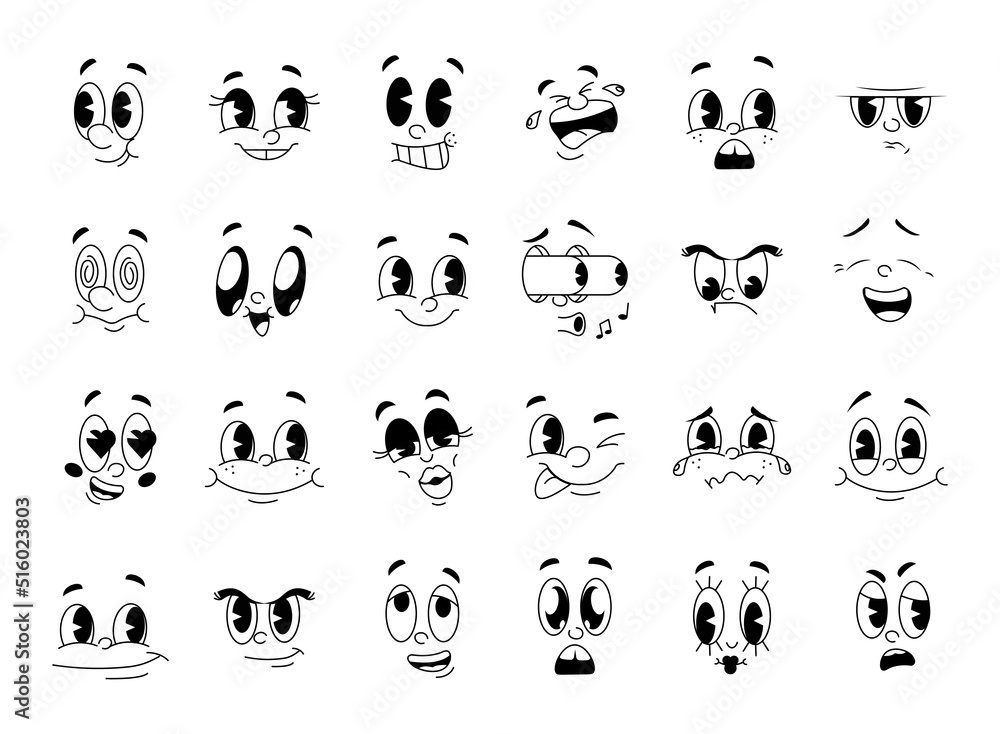 Premium Vector  Comic face expressions set