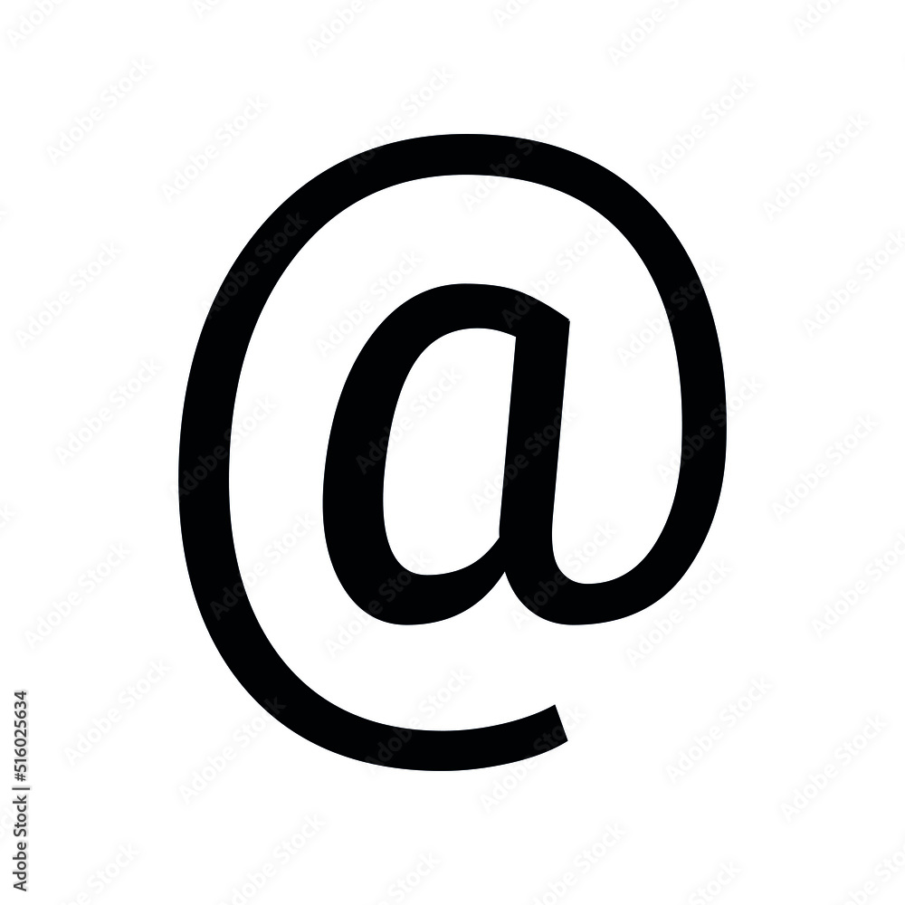 At sign in English grammar vector illustration At sign in English grammar vector illustration