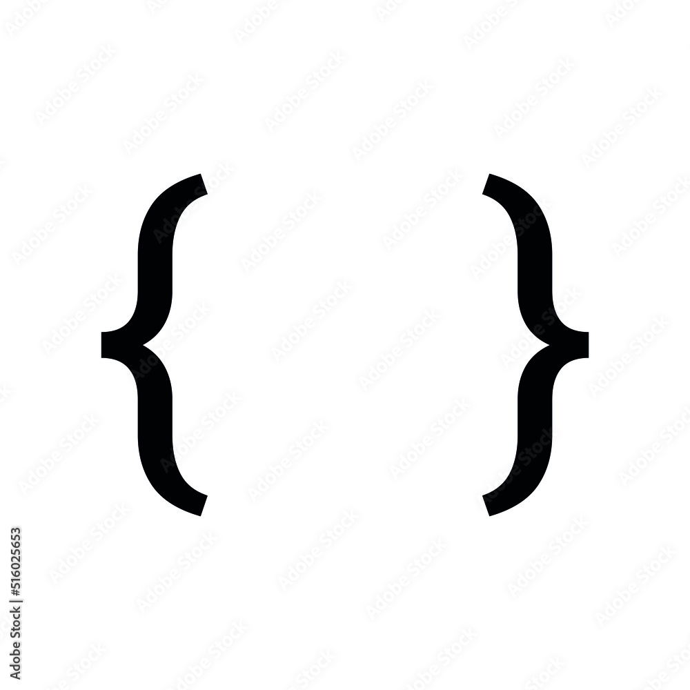 Curly brackets in English grammar vector illustration เวกเตอร์สต็อก