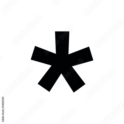 Asterisk in English grammar vector illustration