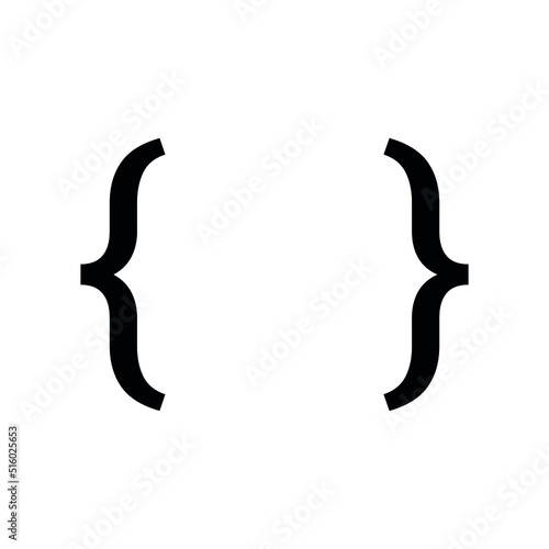Curly brackets in English grammar vector illustration