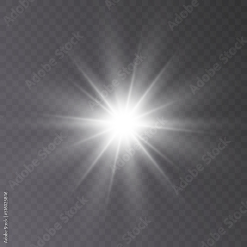 Bright light effect. Star Sun Illumination for vector illustration. Shiny sun effect. Vector