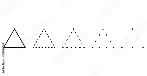 trace the triangle worksheet preschool. Kindergartens educational game for kids