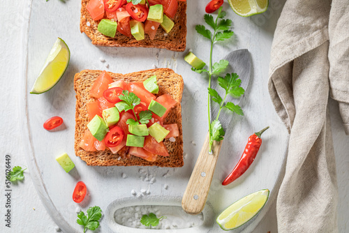 Tasty toasts made of tomato...