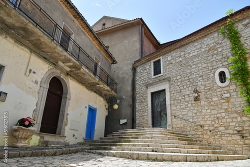 The facade of a small church in the village of Pietragalla in the province of Matera, Italy. © Giambattista