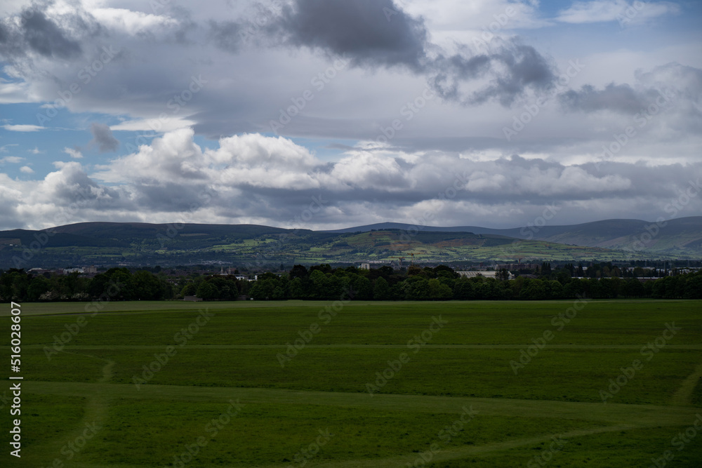 Paysage d'Irlande, vue depuis le parc Phoenix à Dublin