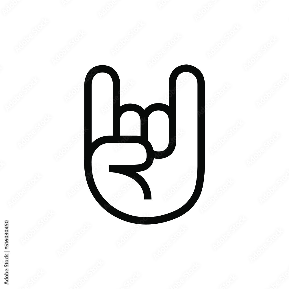 Rock and roll hand gesture vector icon Rock and roll hand gesture vector icon