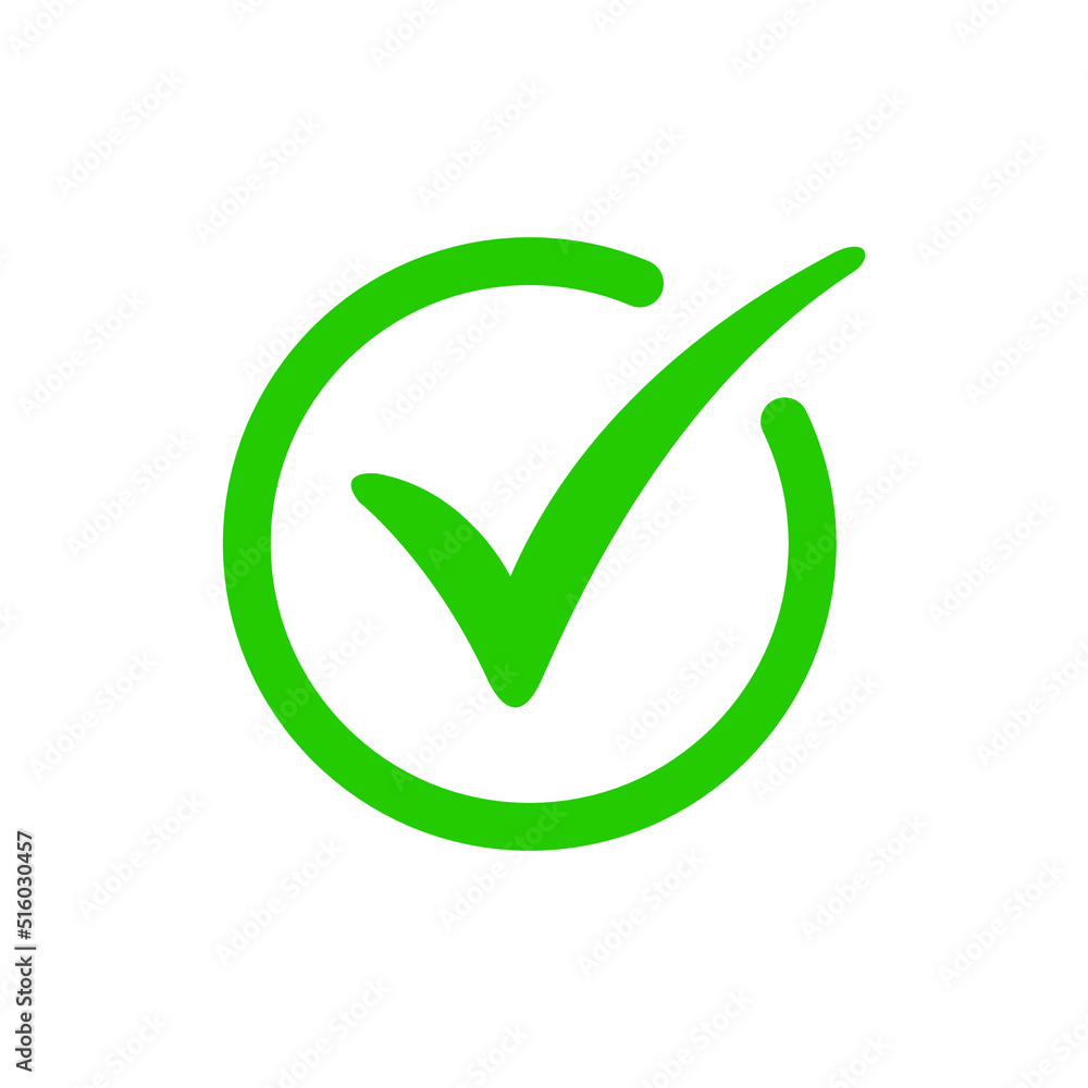 Green check mark icon vector illustration Green check mark icon vector illustration