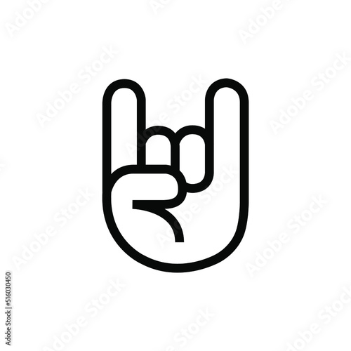 Rock and roll hand gesture vector icon