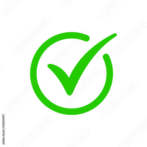 Green check mark icon vector illustration