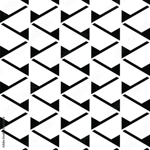 Repeating geometric tiles with triangles vector seamless pattern