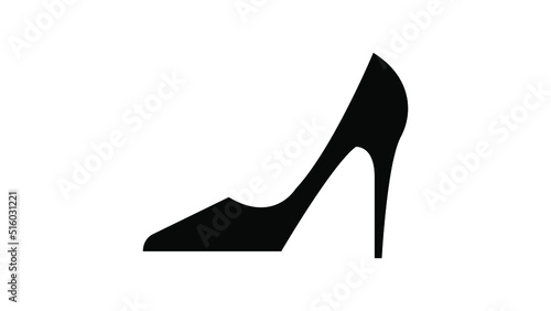 Woman high heels shoe icon sillhoutte symbol vector