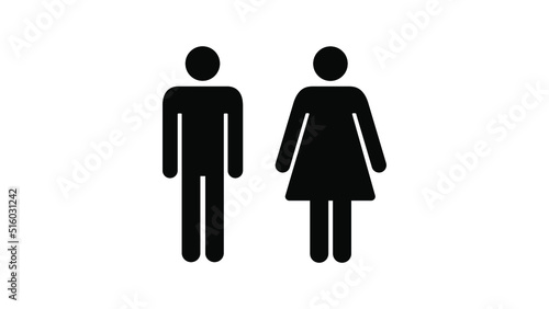 Man and woman icon symbol vector illustration. Toilet sign black and white color background