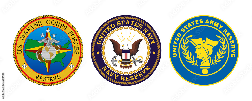 Vector seals of the United States Marine Corps Reserve, US Navy Reserve ...