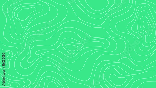 Abstract topographical lines green flat vector background