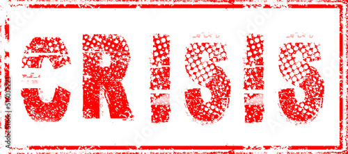 Crisis stamp with  grunge distress rough edges fonts . Vector