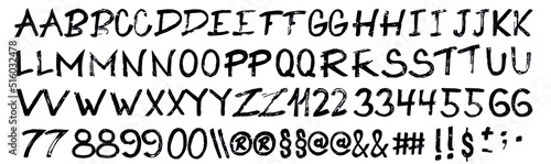 Vintage Brush Script Modern Alphabet.Craft vintage typeface design.