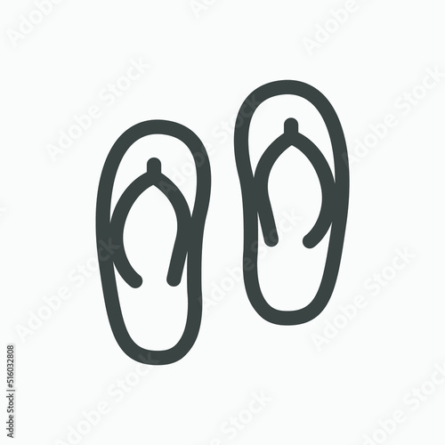 sandal footwear icon vector. beach slippers icon vector on white background. 