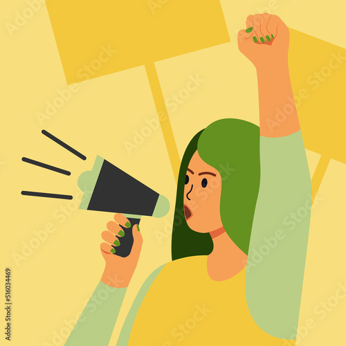 Social Protest Or Demonstration Concept Vector Illustration In Flat Style