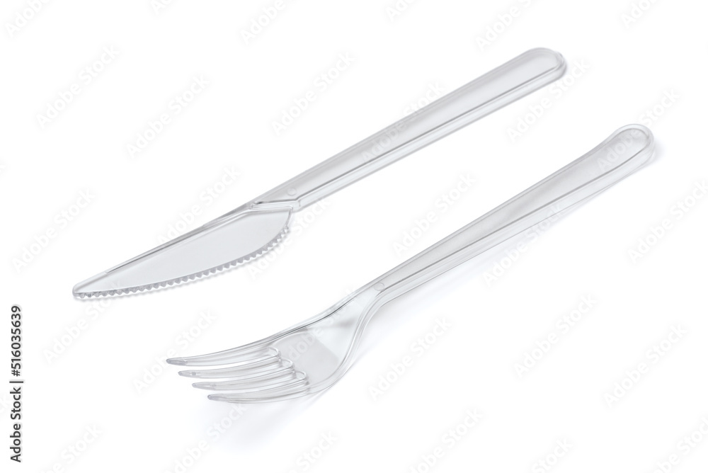 Transparent disposable plastic fork and knife Transparent disposable plastic fork and knife