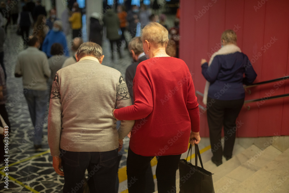 Elderly People Leave Hall Old People Go To Meet Veterans People Of elderly-people-leave-hall-old-people-go-to-meet-veterans-people-of