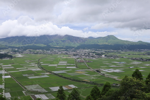 terraced rice field of Mt..ASO in Japan,Kumamoto