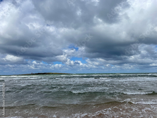 clouds over the sea  storm on the beach  tyl  sand  kattegat  halmstad  halland  sweden  scandinvia  summer  
