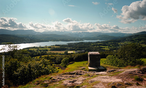 The northern half of Lake Windermere, shot from Orrest Head, in England's scenic Lake District photo