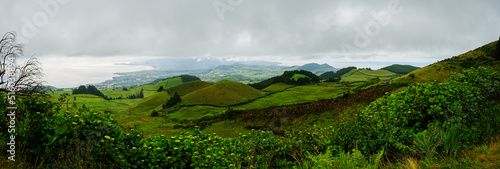 Sao Miguel landscape on a cloudy day, Azores islands, Portugal