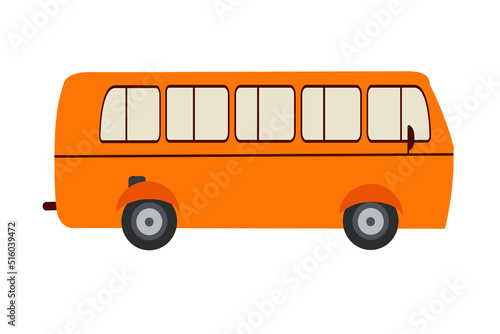 Vector flat public bus design. City Bus. Vector Illustration In Modern Flat Style
