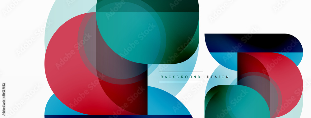 Round triangle shapes lines and circles. Geometric vector illustration for wallpaper banner background or landing page Round triangle shapes lines and circles. Geometric vector illustration for wallpaper banner background or landing page