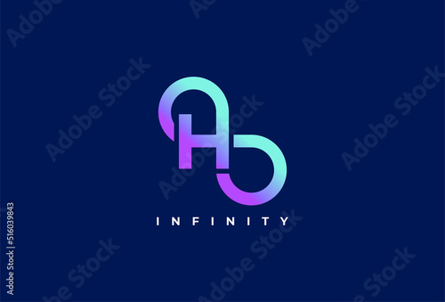 Infinity Logo,  Letter H  with Infinity combination, suitable for technology, brand and company logos design, vector illustration