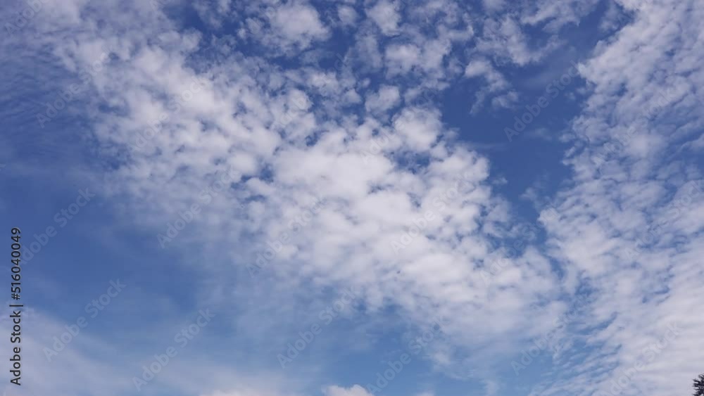 The movement of the white clouds that were clustered and scattered across the sky background. time lapse The movement of the white clouds that were clustered and scattered across the sky background. time lapse