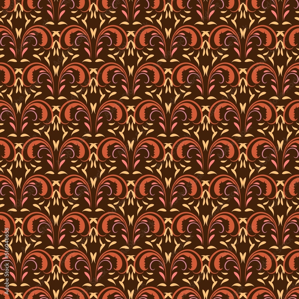 Abstract arabic seamless pattern of brown twigs Abstract arabic seamless pattern of brown twigs