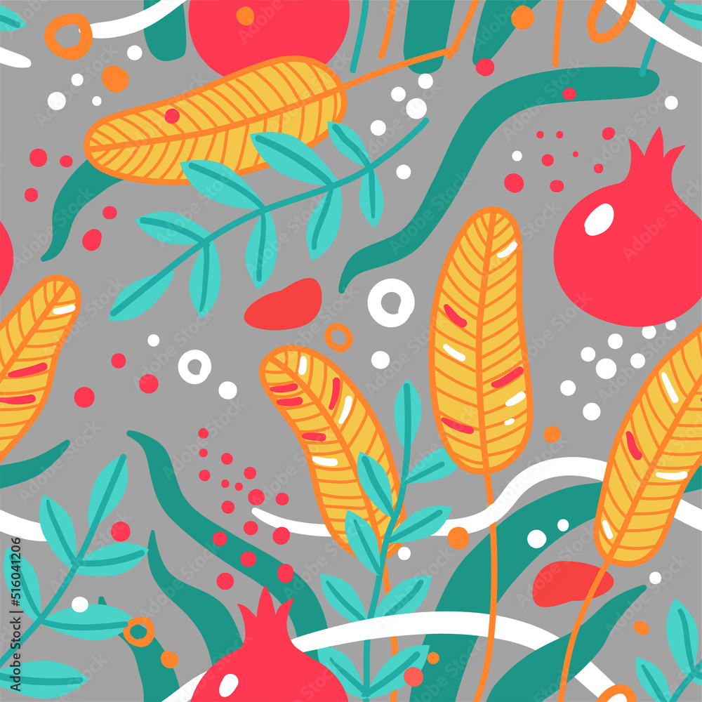 Minimalistic abstract floral seamless pattern. Minimalistic abstract floral seamless pattern.