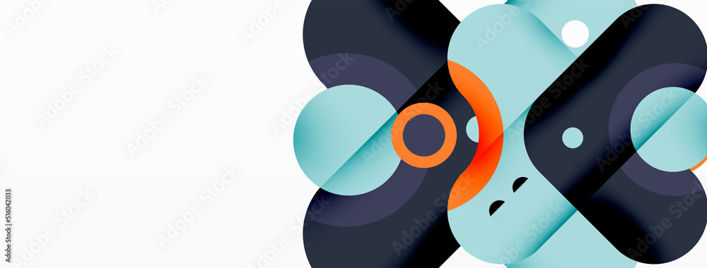 Creative geometric wallpaper. Minimal bubble arrow and circle abstract background. Techno business template for wallpaper, banner, background or landing Creative geometric wallpaper. Minimal bubble arrow and circle abstract background. Techno business template for wallpaper, banner, background or landing